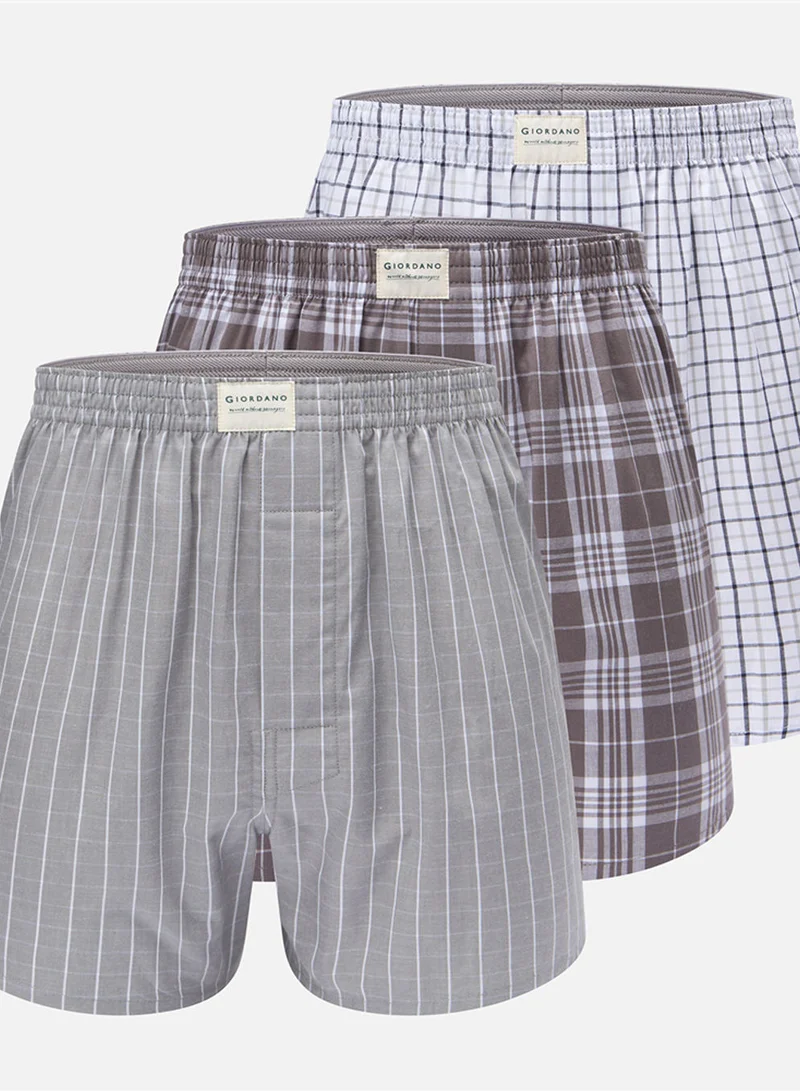 Men’s Regular Fit Cotton Poplin Boxers 3‑Pack